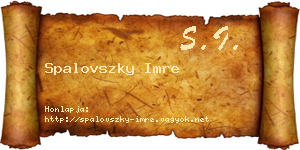 Spalovszky Imre névjegykártya