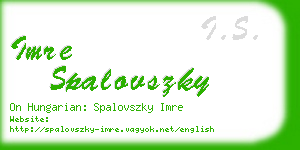 imre spalovszky business card